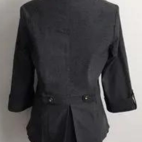 LADIES BLACK ATTYRE NEW YORK BLAZER JACKET TAPERED WITH GOLD BUTTONS SIZE SMALL - Picture 3 of 5